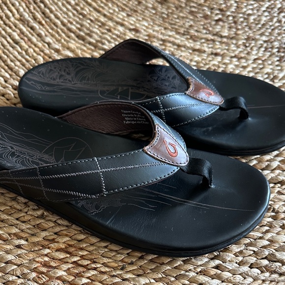 Men\'s Black and Brown Leather Sandals size 9 ❤️? main image 6